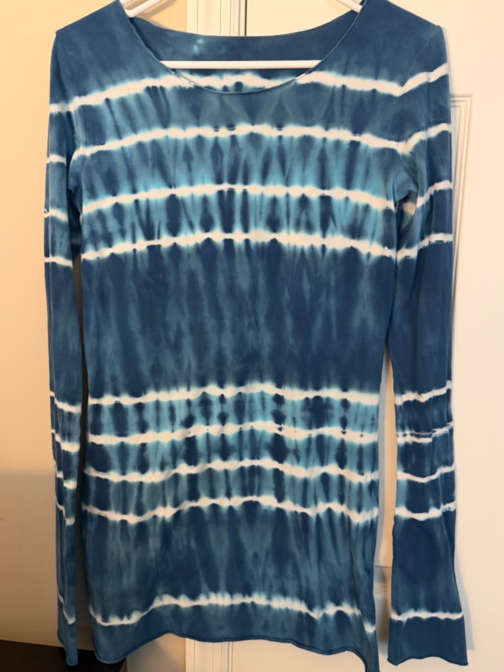 Hard Tail Navy and White Tie-Dye Long Sleeve Top